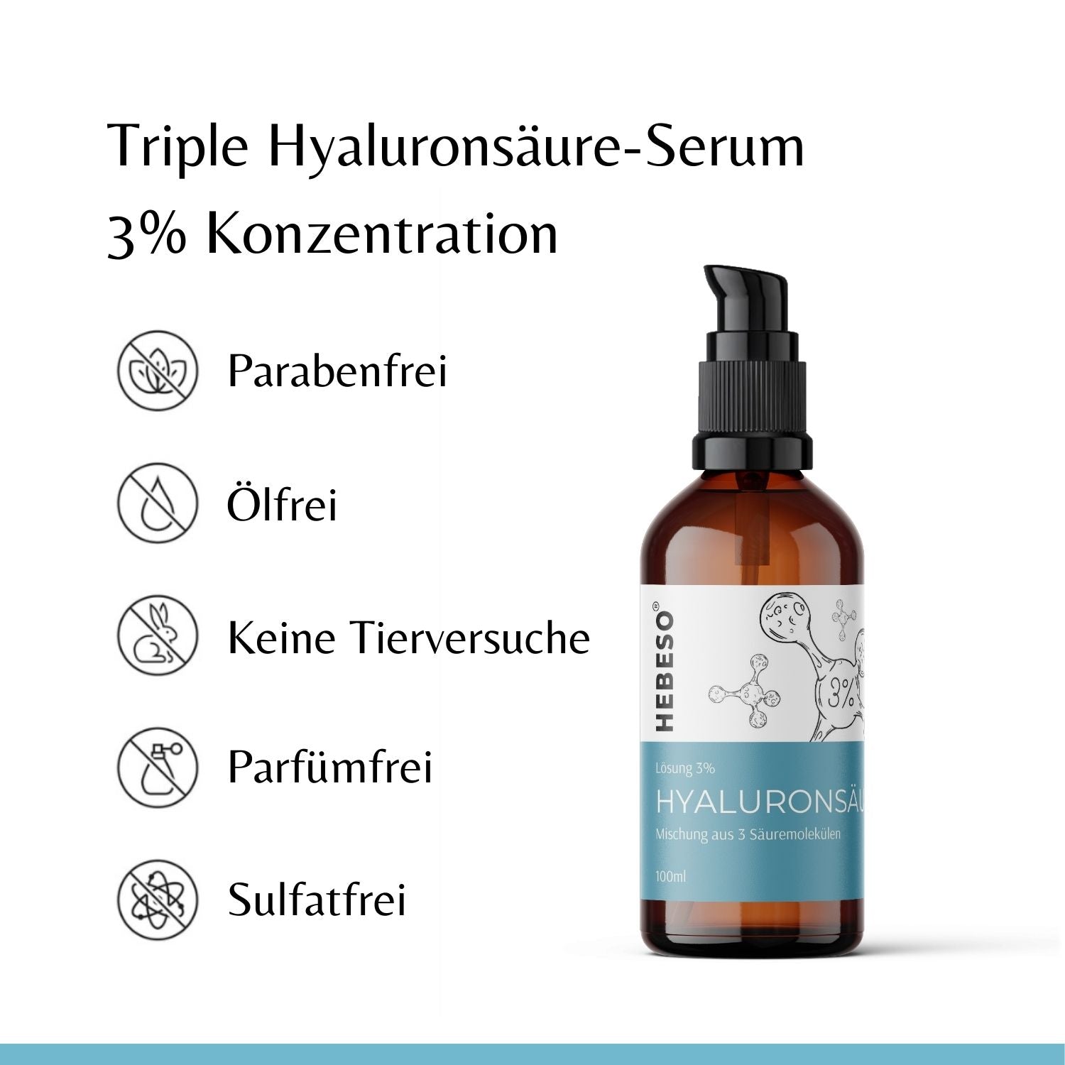 Triple Hyaluronsäure-Serum – 3% Konzentration 100ml